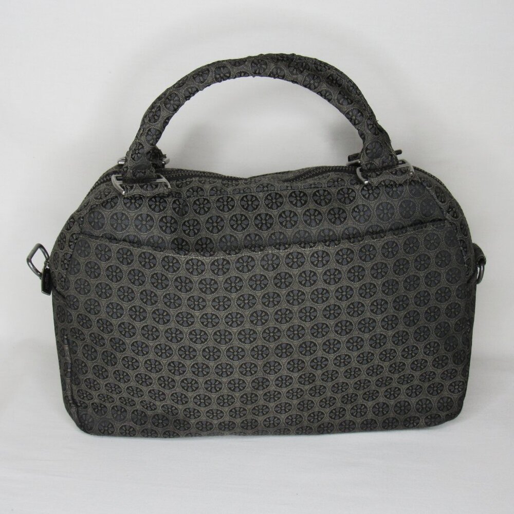 Baggallini Lily Jacquard Satchel Gray Floral Tote - Picture 3 of 7